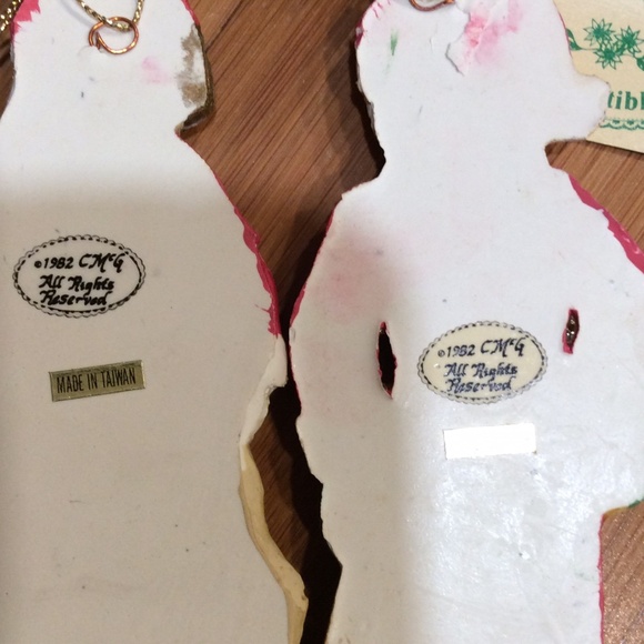 Lot of 4 Santa Claus 6” Clay Christmas Tree Ornaments 1982 Charlee McGee Vtg 80s - Picture 5 of 7